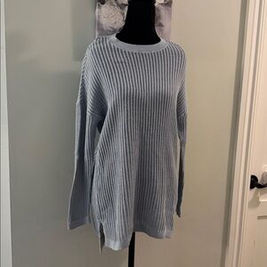 Express Powder Blue Crew Neck Tunic Sweater